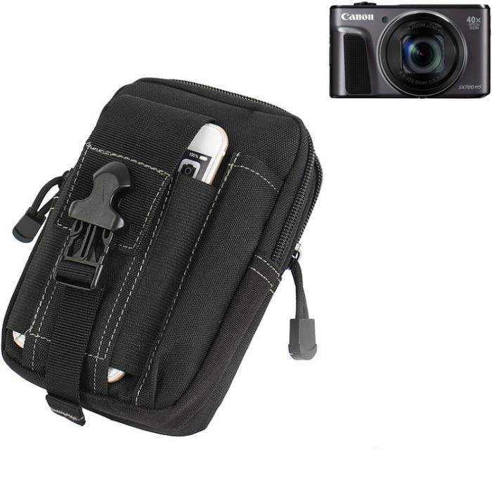 Sacoche Ceinture pochette - étui pour Canon PowerShot SX720 HS, noir - Etui Caméra digital numérique Sac portable Housse
