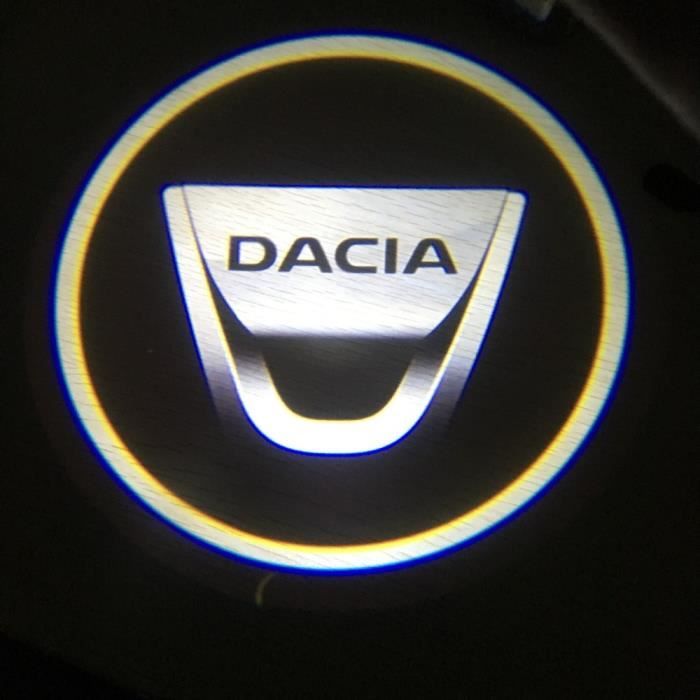 black cap -Projecteur de Logo pour porte de voiture DACIA Lodgy 2 Mcv Sandero Duster Logan Sandero, 2 pièces