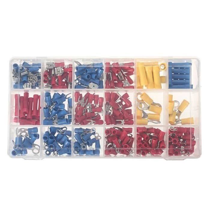 300Pcs Assortiment cosses isolees electriques plates rondes connecteur sertissage Sh43761