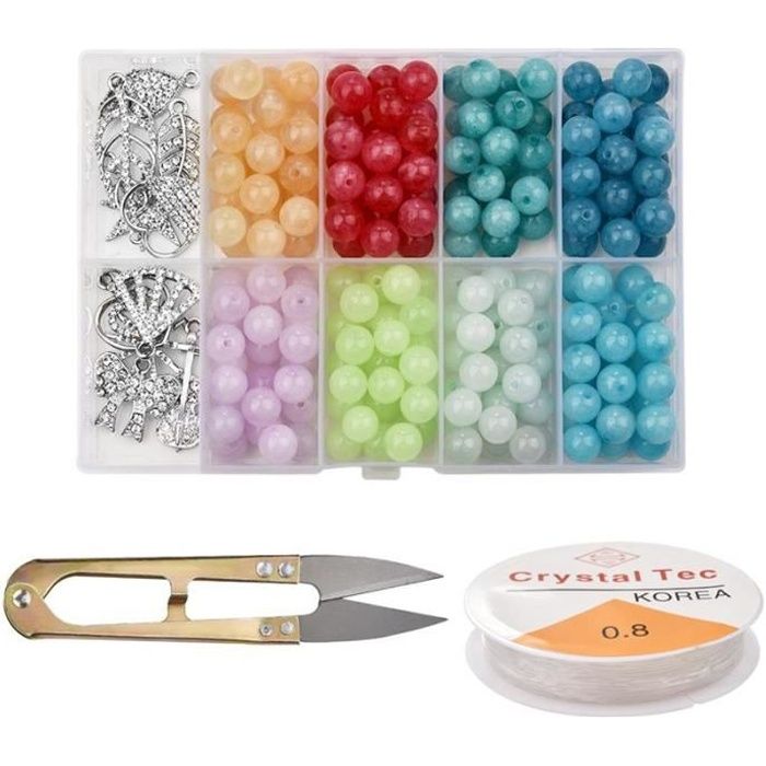 Kit de perles en pierre naturelle pour Bracelet, fait à la main, perles rondes, pour la fabrication de bijoux de boucle *TR15198