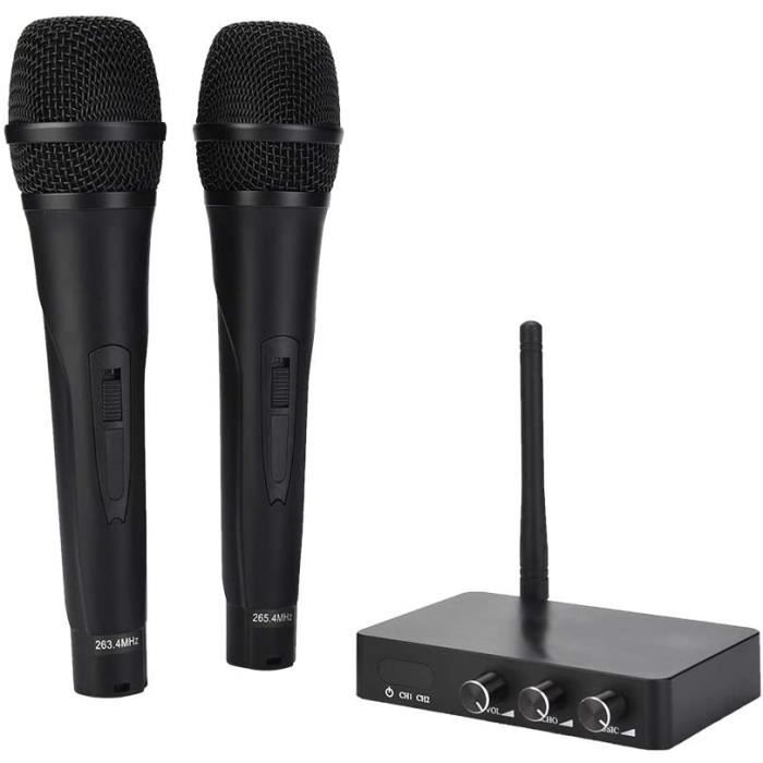 Microphone de karaoké sans fil, machine de karaoké portable sans fil pour les fêtes et les réunions, contrôle de la réverbération de