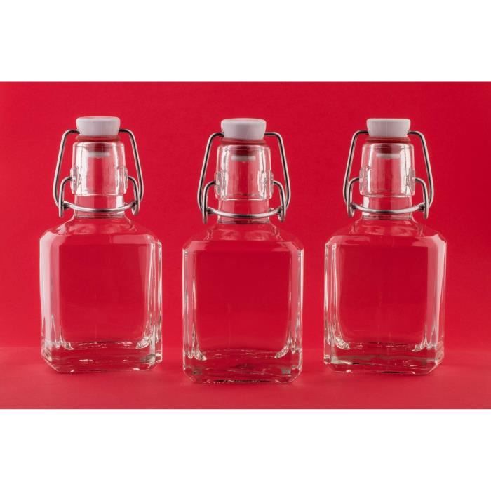 slkfactory 8 x Bouteilles en Verre vides 200 ML avec Bouteilles de Fermeture à Repasser Repassage Flacon Smoothie 0,2 l L 20 cl