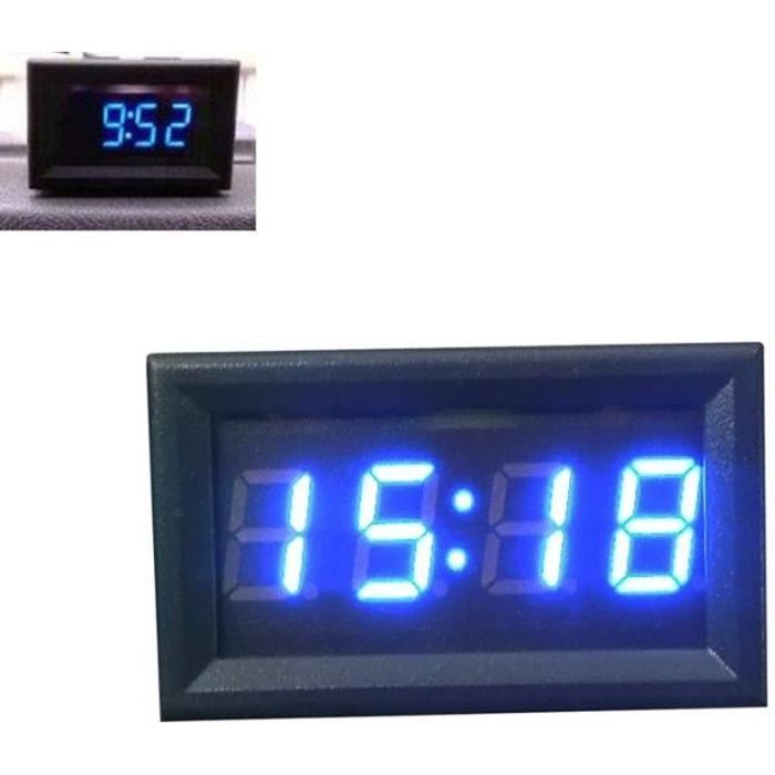 Horloge numérique BU d'affichage à LED de tableau de bord d'accessoire de moto de voiture 12V - 24V Miaienu 1142
