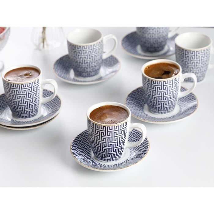 Service à café avec soucoupes,6 pièces 100ml café thé tasse Plus plaque de haute qualité mince porcelaine - Type White - 2 pcs