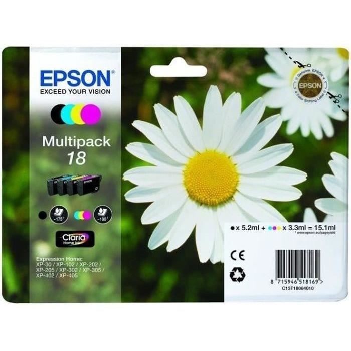 EPSON Multipack T1806 - Pâquerette - Noir, Cyan, Magenta, Jaune (C13T18064022)