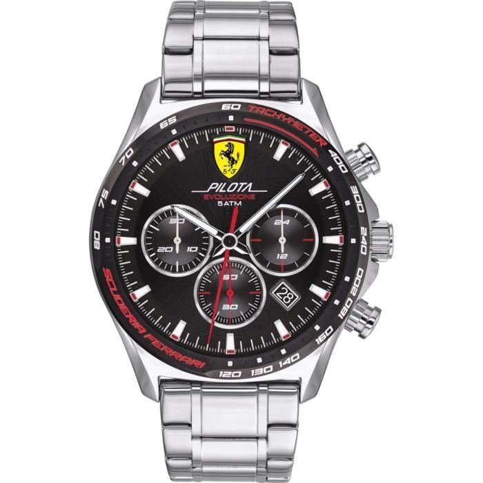 Ferrari-Montre Chronographe pour Homme à movement Quartz en Acier inoxydable - 0830714