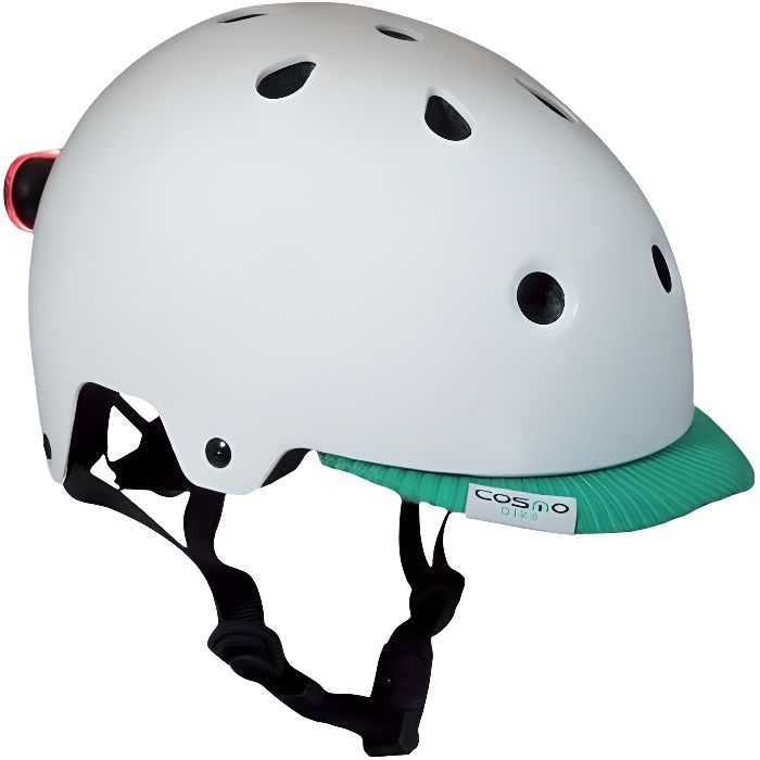 Casque vélo intelligent Cosmo Connected Cosmo Urban Blanc Brillant avec feu LED d'avertissement connecté