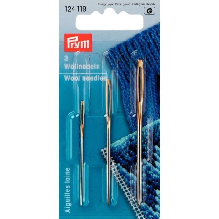 PRYM Aiguilles à Tapis Smyrne Sans Pointe N° 1+3