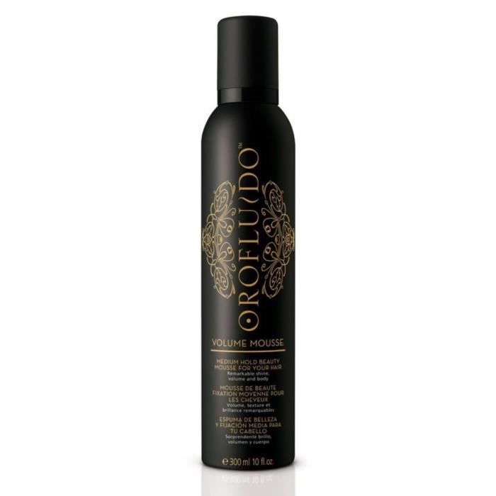 Orofluido, Mousse de beauté fixation moyenne 300ml, Coiffant Mousse Hydratant, Thermo-protecteur Cheveux Fins et Plats
