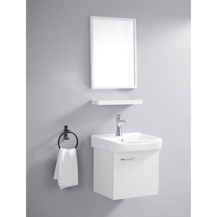 Ensemble Petit Meuble de Salle de Bain - Blanc Crème - 44x36 cm - Daily