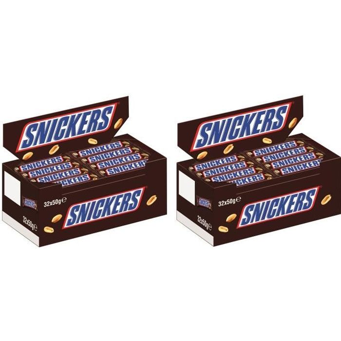 Snickers Chocolat Barres 64 x 50g