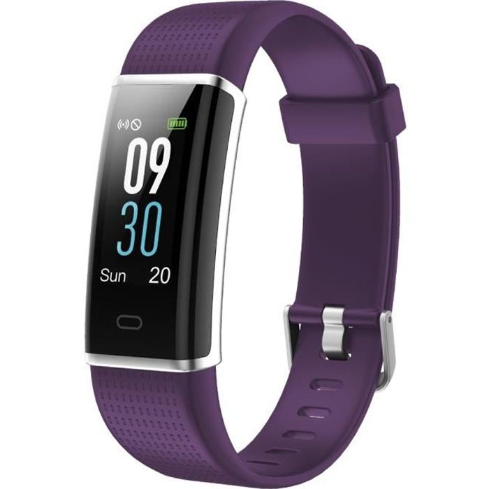 Willful Bracelet Connecté Femmes Homme Montre Connectée Cardiofréquencemètre pour Android iOS Pédomètre Calories Brûlées Violet