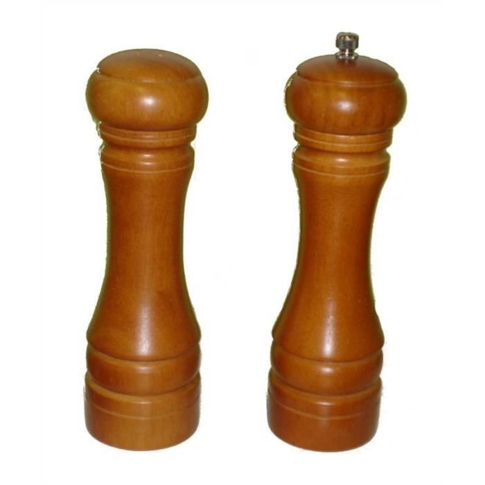 Moulin à poivre bois avec salière couleur noyer