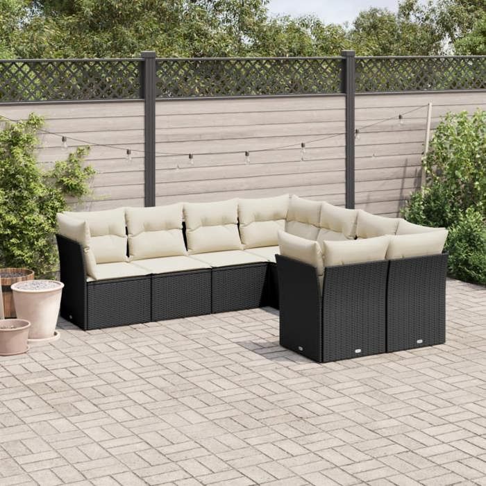 vidaXL Salon de jardin 8 pièces Résine tressée - vue 3