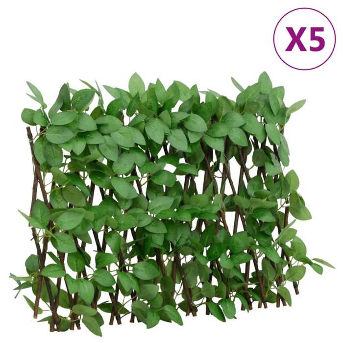 vidaXL Treillis de Lierre Artificiel Extensible 5 pcs Écran de Clôture Brise vue d’Intimité Décoration de Jardin 366585