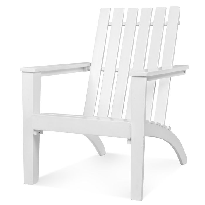 Chaise de Jardin en Bois dAcacia - COSTWAY - Fauteuil Design Adirondack - Charge 160 kg - pour Salon Terrasse Balcon Cour - Blanc Chaise de Jardin en Bois dAcacia - COSTWAY - Fauteuil Design Adirondack - Charge 160 kg - pour Salon Terrasse Balcon Cour - Blanc