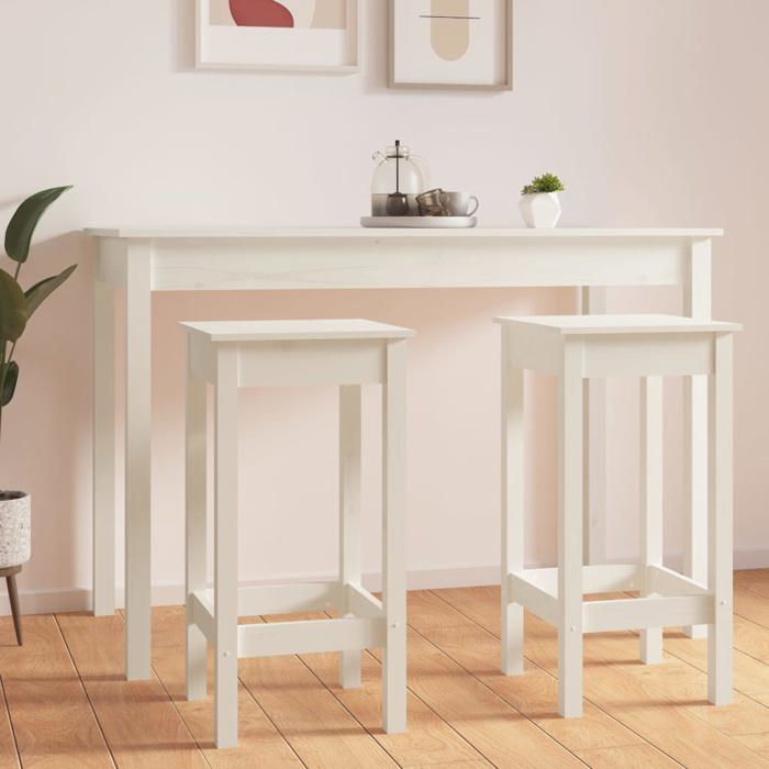 SALE 2025Chaises de bar - lot de 2 - Chaises de Salon - blanc 40x40x78 cm bois de pin solide - 40x40x78 cm 13 02 Kg 5383