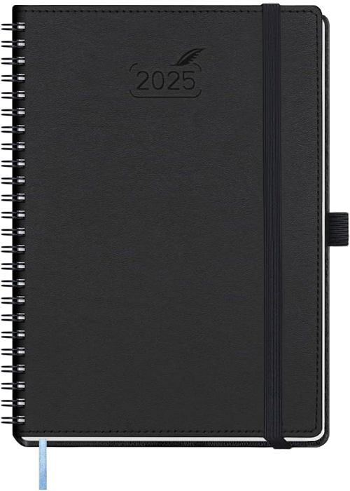 Agenda Semainier 2026 Format A5 - Couverture Souple PU, Spirale, Papier 100 G/m², Janvier à Décembre