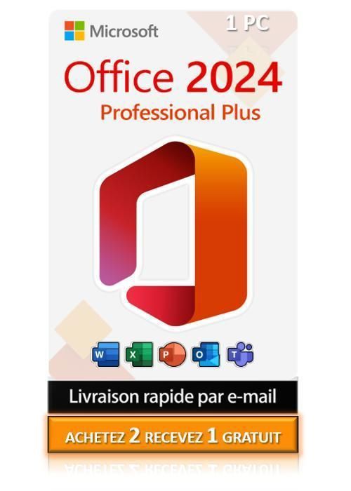 Microsoft Office 2024 Professional Plus – Cle – 1 PC