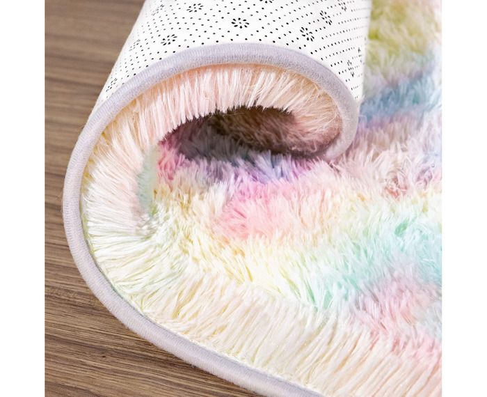 Tapis tapis moelleux arc-en-ciel pour chambre de fille décoration de chambre licorne tapis pastel pour enfants tapis à poils