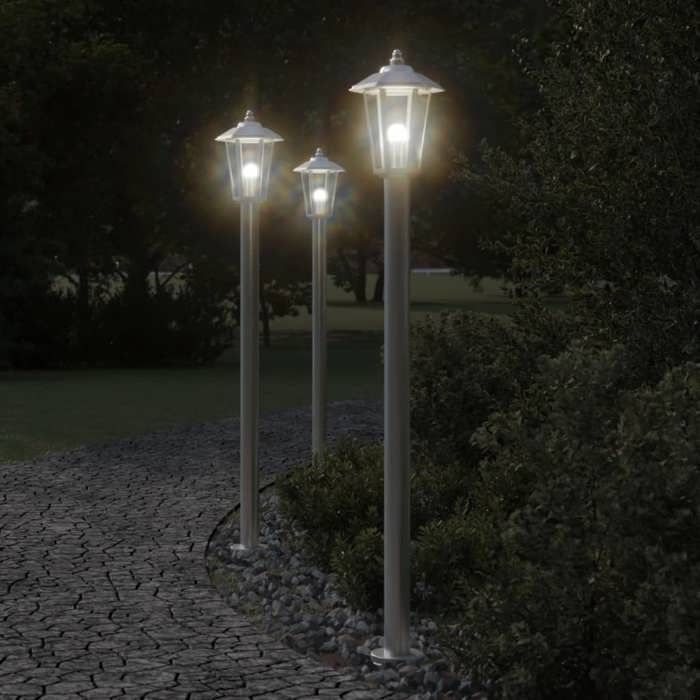 vidaXL Lampadaire d'extérieur 120 cm acier inoxydable éclairage au sol d'extérieur éclairage au sol de jardin 4006383
