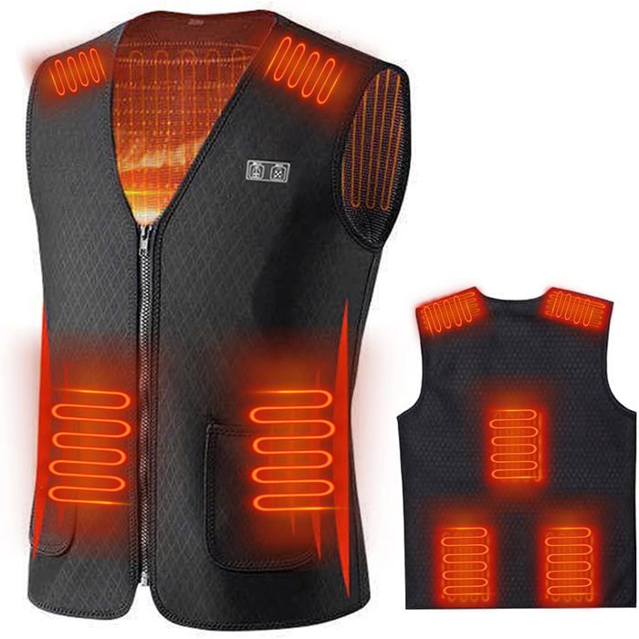 Gilet chauffant 3 réglages de chaleur 7 zones de chauffage chauffage avant et arrière chargement USB ultra-léger