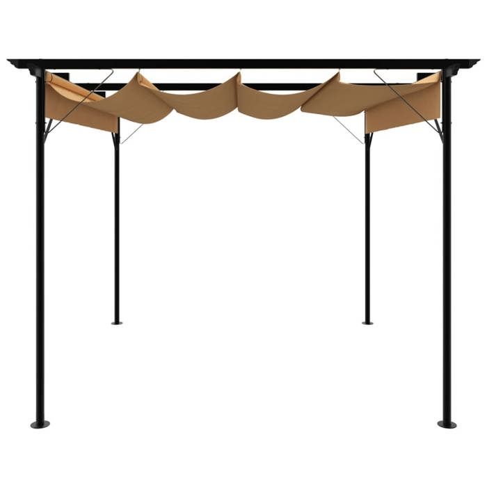 &Mode Arche à roses - Pergola avec toit rétractable taupe 3x3 m acier 180 g/m² Sale914534