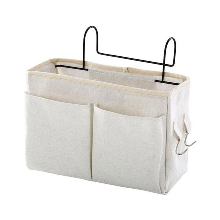 Sac De Rangement Suspendu Pour Lit - 5 Poches, Coton/lin, Gain De Place Pour Chambre Ou Dortoir - 5