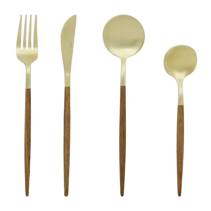 Ménagère 24 Pièces en Inox Ida 22cm Marron