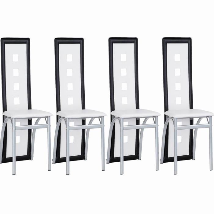 Chaises de Salle à Manger Lot de 4 VIVOLILV - Chaises de Cuisine à Haute Dossier - PU - 425x42x1015 cm - Pour Salle à manger