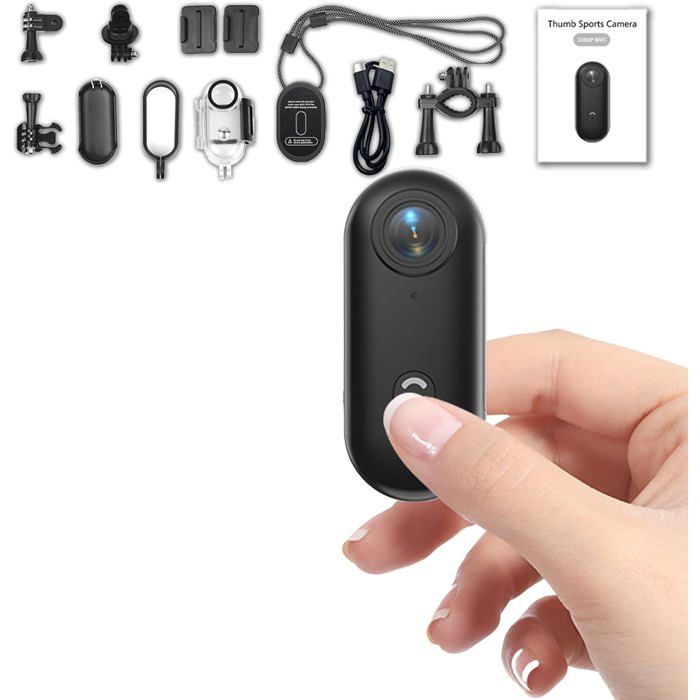 Mini Caméra POV Magnétique – IPX7 Étanche, 1080p, Grand Angle 170°, 120 Min Batterie, Pour Cyclisme, Action