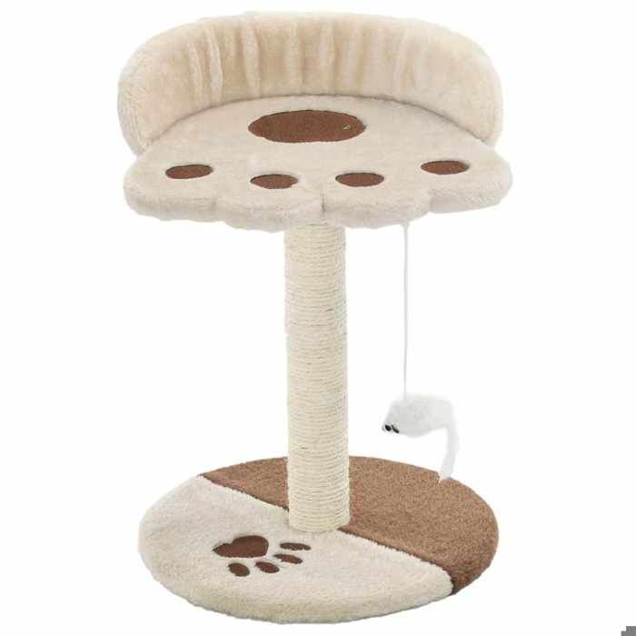 Saison Soldes Arbre à chat - SARAZYJ - Centre de jeu à plusieurs étages - avec griffoir en sisal 40 cm Beige et Marron MM139 Saison Soldes Arbre à chat - SARAZYJ - Centre de jeu à plusieurs étages - avec griffoir en sisal 40 cm Beige et Marron MM139