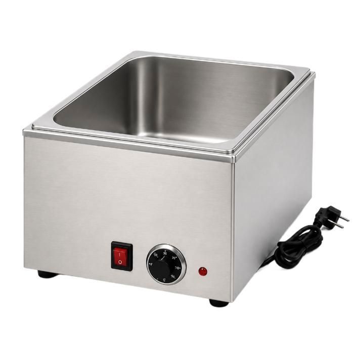 Bain-Marie Électrique Inox GN 1/1 sans Robinet de Vidange – Thermostat Réglable – 1200 W
