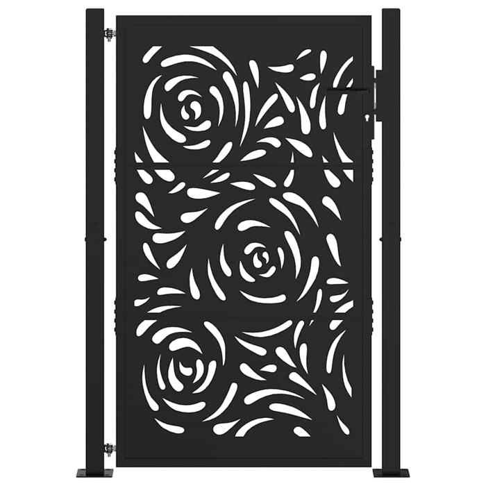 Promotion mars * PORTAIL/PORTILLON - SUNONE - Portail de Jardin - design moderne - MEUBLE JARDIN - noir 100x150 cm en acier avec m