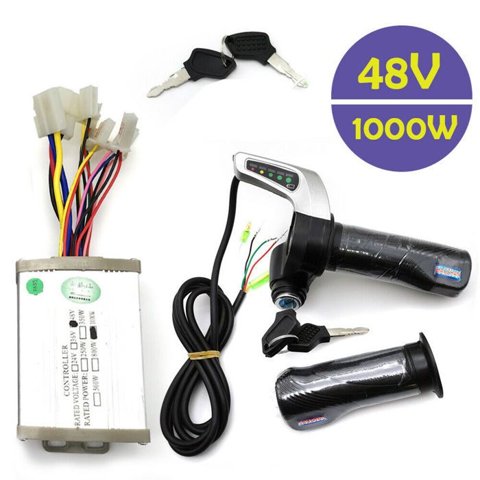 Contrôleur à balais 48 V avec poignées daccélérateur pour trottinette électrique kits pour vélos électriques