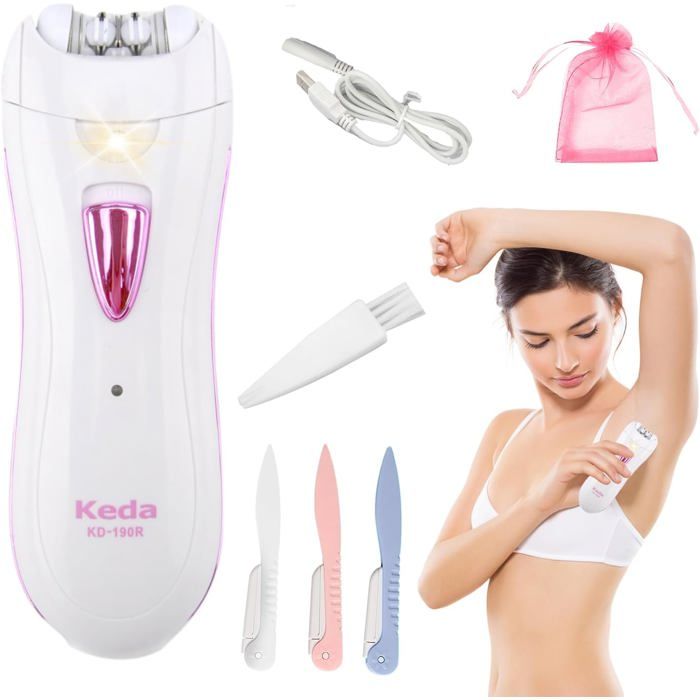 Epilateur Electrique Femme Épilateur facial et épilation du corps épilateur pour femme y compris tondeuse à sourcils
