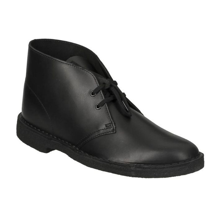 Chaussures Clarks originals Desert Boots en cuir noir pour homme Chaussures Clarks originals Desert Boots en cuir noir pour homme