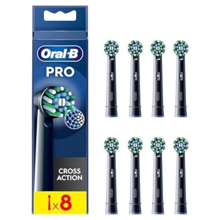 Têtes de rechange brosse à dents ORAL B Pro Cross Action Lot de 8 Poils en X anti plaque Indicateur dusure - vue 2