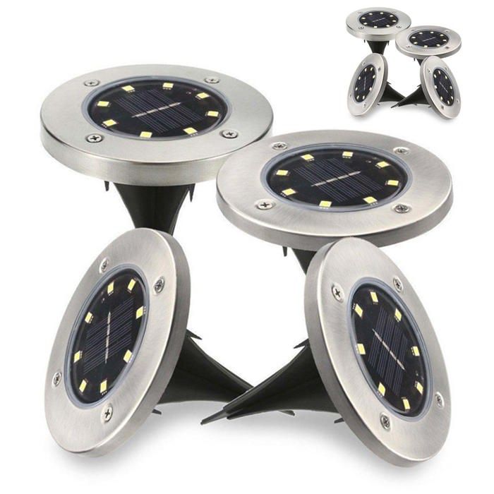 Lampe solaire exterieur - Nearful - 8 pack led lumière solaire decoration jardin eclairage etanche ip65 blanc chaud 8 leds spot l