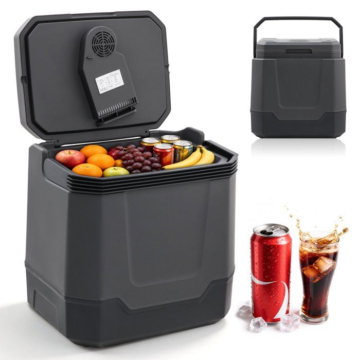 Glacière Voiture Portable 33L Refroidissement Chauffage Eco Max Double Tension 12V 230V Camping Bateau PêcheHW33L Noir