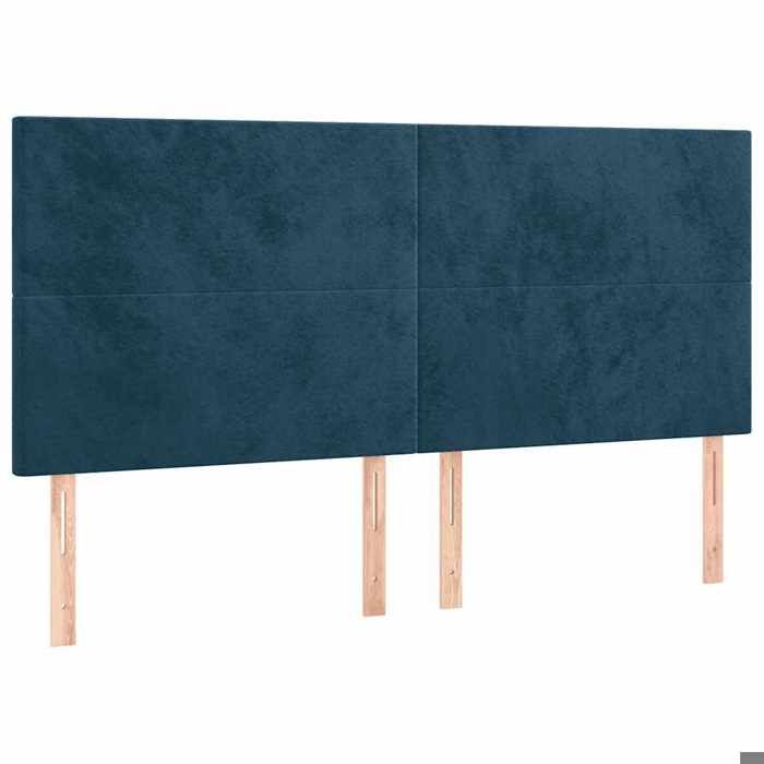 NEW Tête de lit Bleu foncé 160 x 5 x 118/128 cm Veloursaspect contemporain_26881