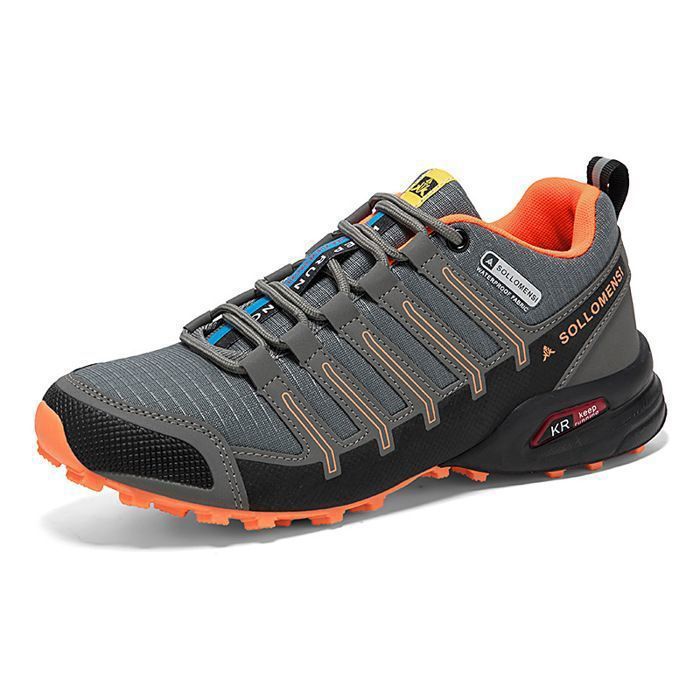 Chaussures Basses de Randonnée Homme Chaussures de Trekking Respirantes Antidérapantes Pour Marche en Plein Air - Orange