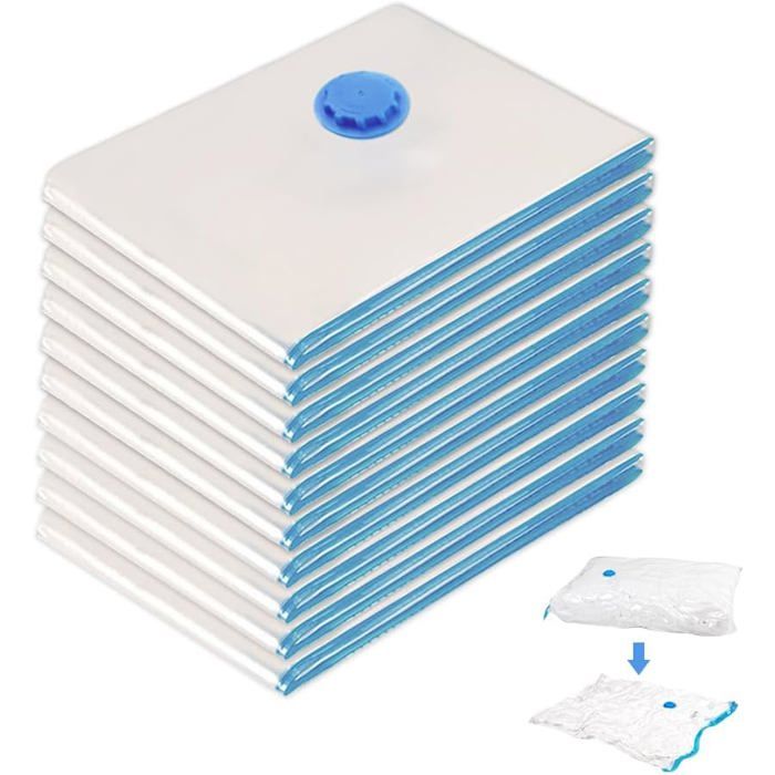 Lot De 10 Sac De Rangement Sous Vide 30X40Cm Sachet Sous Vide Vetement Voyage Housse Sous Vide Réutilisables Sac Aspirant Tr[AT58]