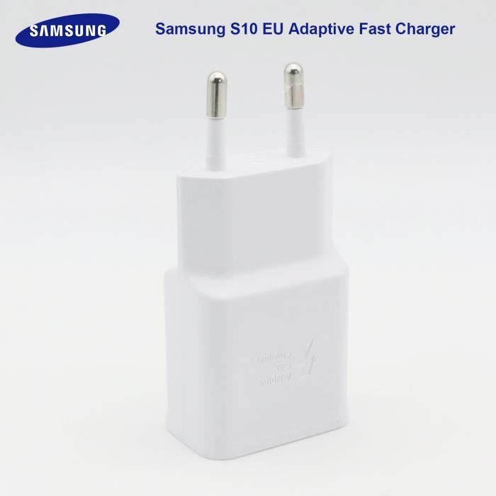 Chargeur UE Blanc-Original Samsung EP-TA200 EU US Fast Charger Adaptateur de voyage rapide pour Galaxy S10 S9