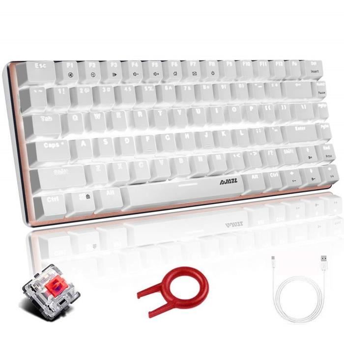 Touche Multimédia Combinées【Nouvelle Version 2019 】 100%Anti-Ghosting Switch Rouge PICTEK Clavier Gaming AZERTY Rétroéclairage RGB Personnalisable Clavier Gamer Mécanique Programmables 