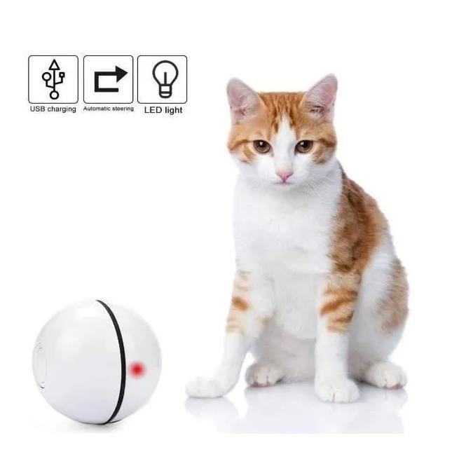 Jouet interactif Lumineux pour Chat - ZGEER - Boule Rotative Automatique - Batterie Rechargeable USB