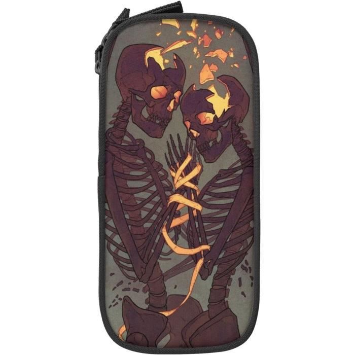Sweat à Capuche Homme Motif Tête De Mort Ange 3D - Fermeture éclair Complète, Manches Longues, Style Décontracté