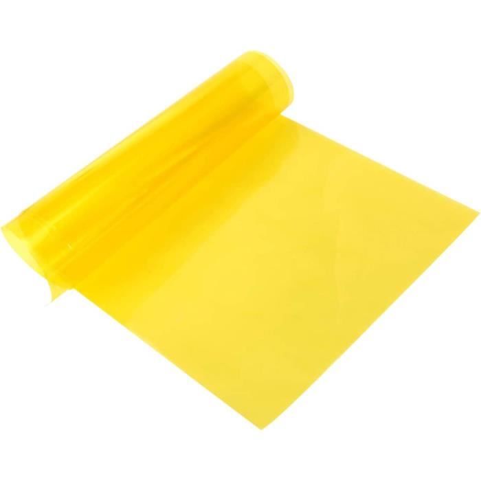 Film autocollant jaune pour phares de voiture et moto Décoration et protection 30 x 100 cm