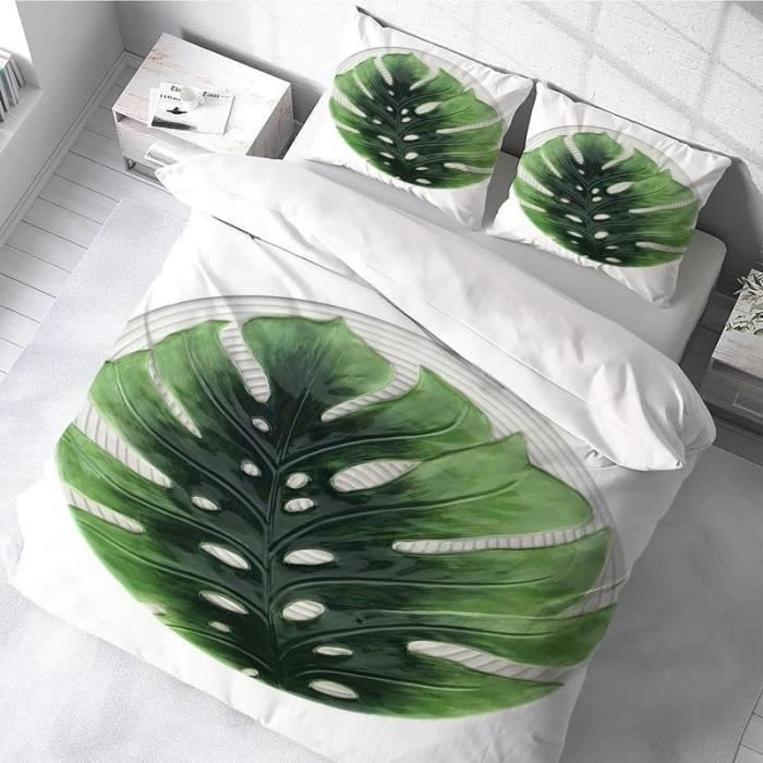 Housse De Couette Feuille De Fleur Tropicale - Marque - Modèle - Fermeture éclair Cachée