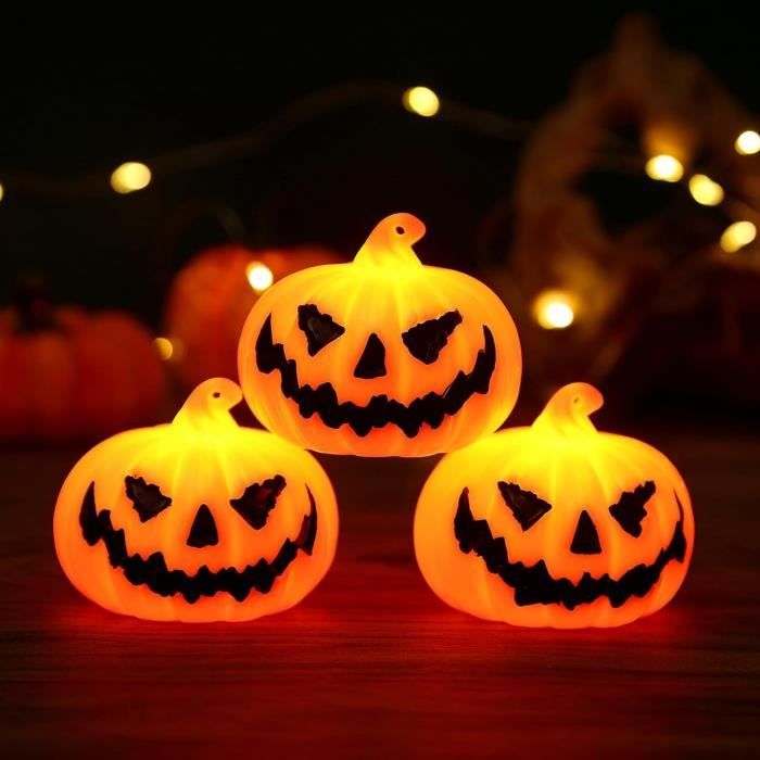 Lot De 2 Décos Halloween Oriental Trading : Citrouille Et Chat Noir Lumineux, 34 Cm